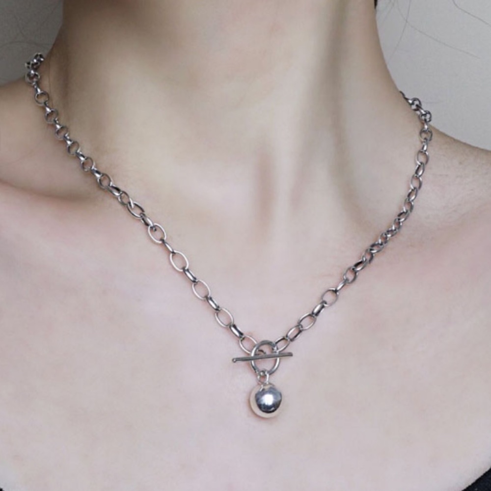 NEW 925 STERLING SILVER ROUND BEAD PENDANT NECKLACE - Picture 7 of 7